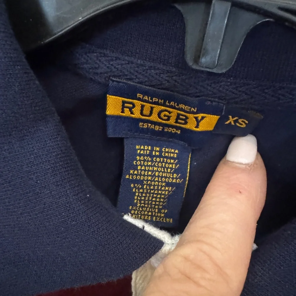 Polo Ralph Lauren, rugby, shirt, size, extra small - Navy, Yellow, and‎ Burgundy